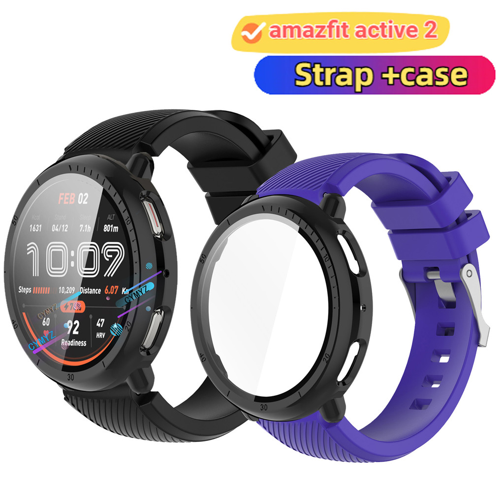 สําหรับสาย Amazfit Active 2 สายซิลิโคนสําหรับสาย Amazfit Active2 สายรัดข้อมือกีฬาสําหรับเคส Amazfit 
