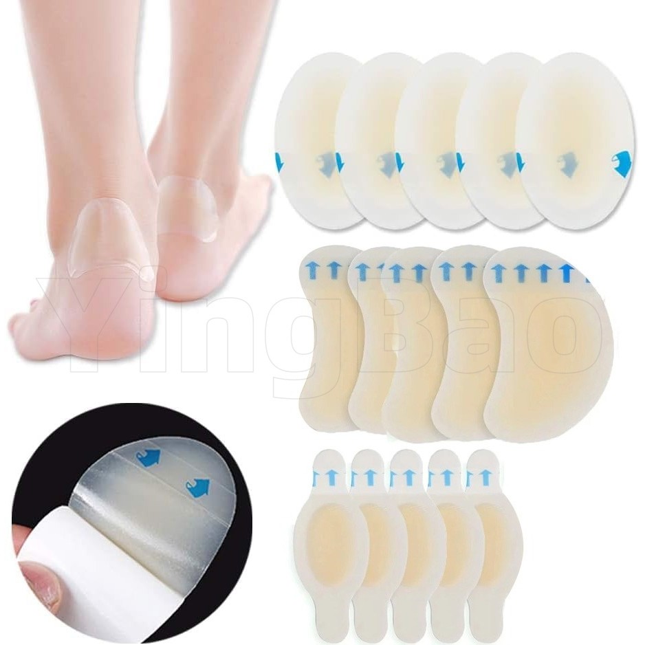 5 ชิ้น Blister Bandes สําหรับฟุต,เจล Blister Bandages Hydrocolloid Bandes Pads กันน้ํา Blister เบาะสําหรับ Foot Toe Heel Prevention
