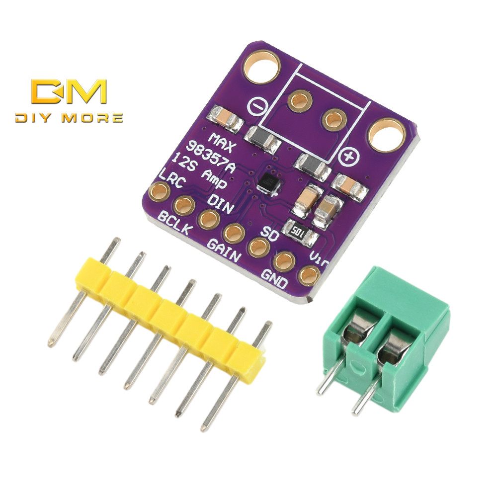Diymore MAX98357 BGA I2S โมดูลเครื่องขยายเสียง/โมดูลเครื่องขยายเสียง Class D ไร้ตัวกรองรองรับ Raspberry Pi Esp32