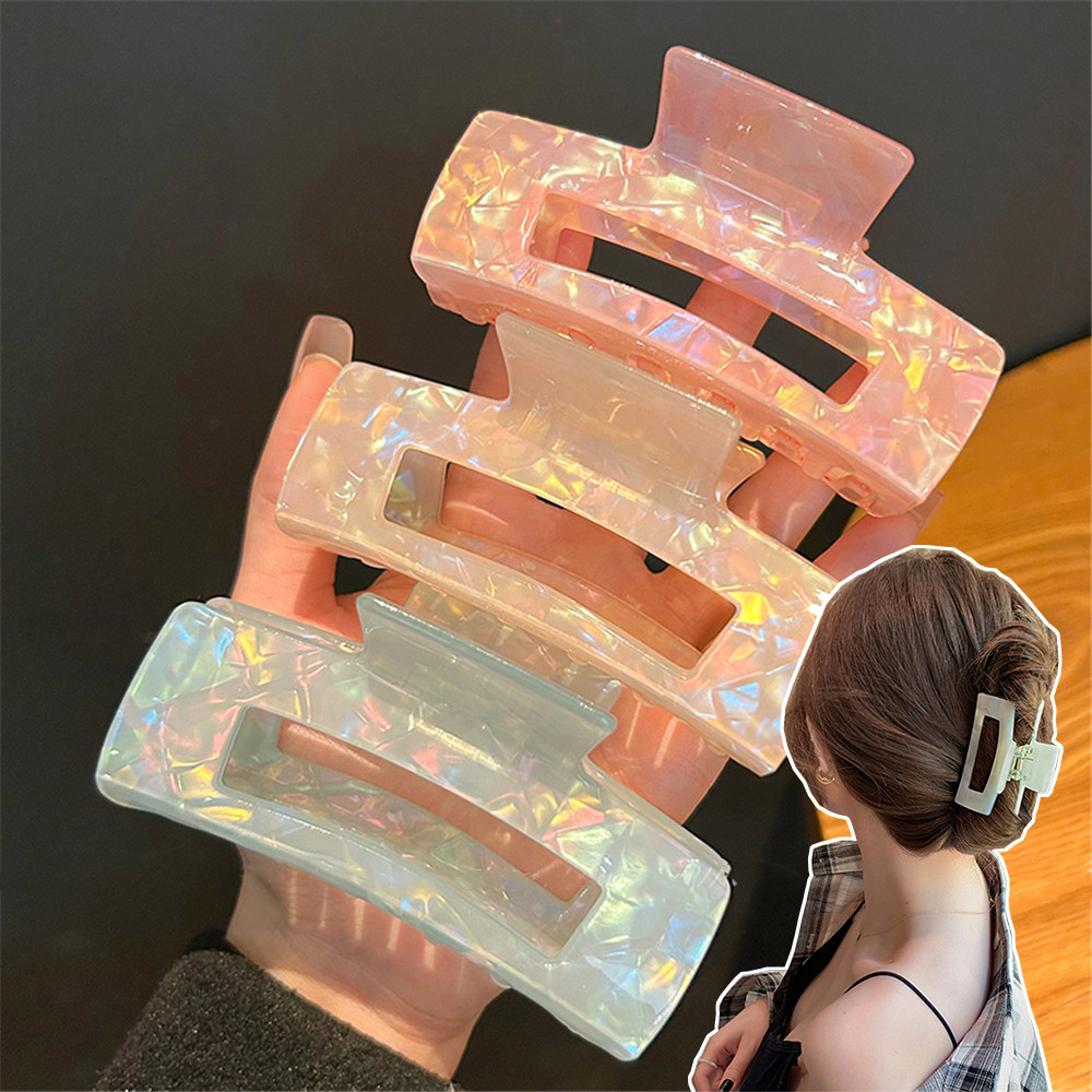 A HELLO GIRL Symphony Mermaid Shark คลิปเกาหลีขนาดใหญ ่ เลียนแบบกรดอะซิติกผม Clamp ด ้ านหลังหัวคลิปผมดิสก ์ ผม Clamp หมวก