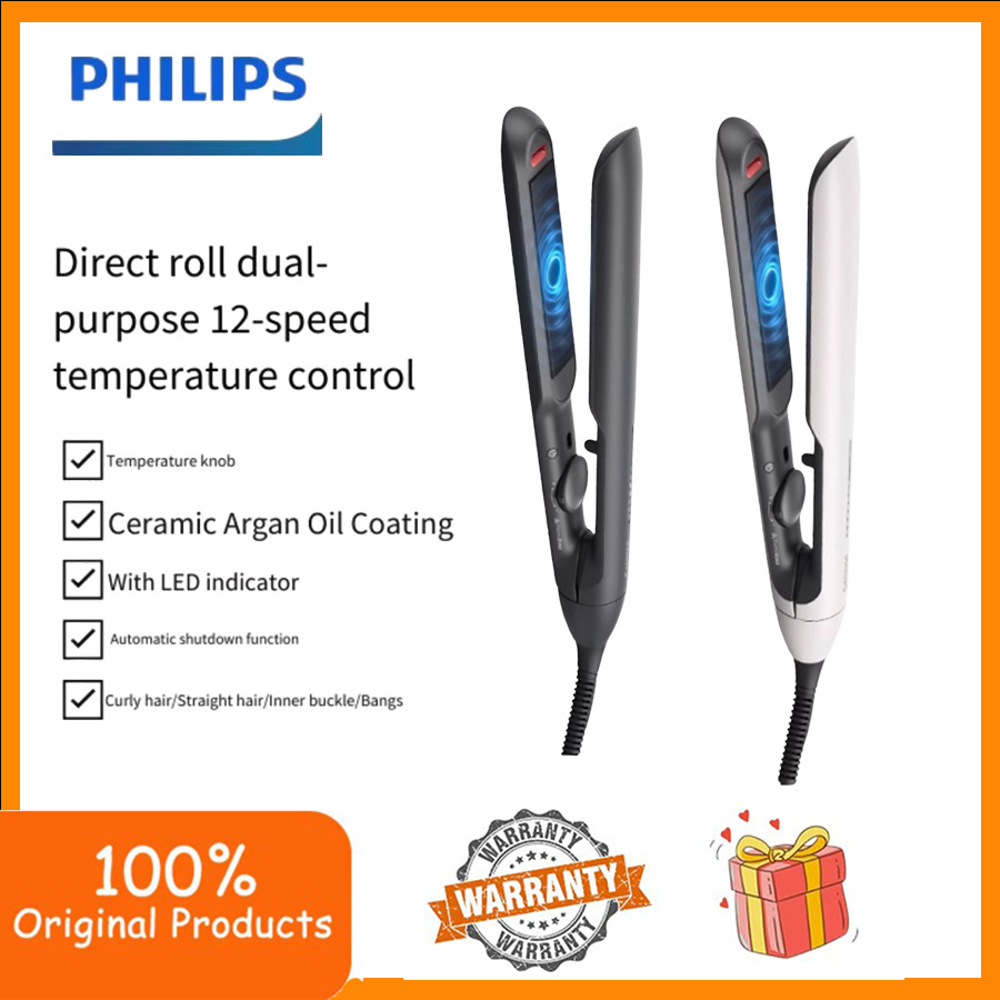 Philips BHS510 เตารีดดัดผมไฟฟ้า bhs510การดูแลส่วนบุคคลที่หนีบผมตรงไอออนลบคลิปตรงแบบพกพาเหมาะสําหรับป