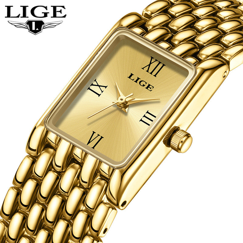 LIGE Square Quartz Watch นาฬิกา Unisex