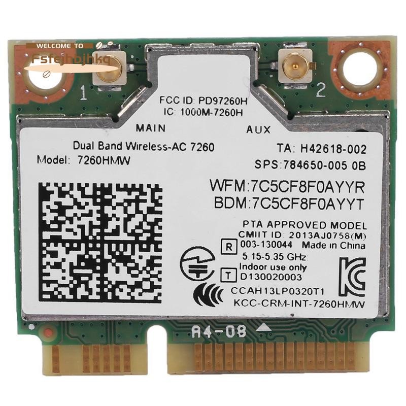 fsfejhbjhkqDual Band AC1200 อะแดปเตอร์ไร้สายสําหรับ 7260 7260HMW AC MINI PCI-E การ์ด 2.4G/5G Wifi + 