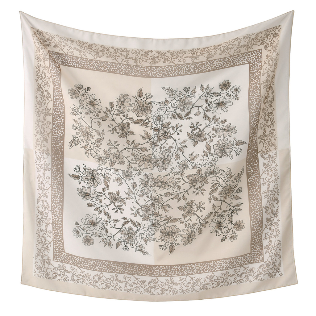 Laven 110*110 ซม.สแควร์ Voile Bawal ดอกไม้พิมพ์ Hijab ผ้าคลุมไหล่เหนียวผ้าพันคอมุสลิมสแควร์ Bawal - รูปที่ 7