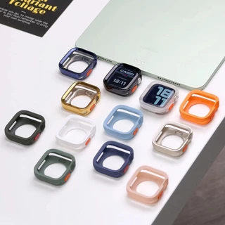 กันชน Soft Matte เคสซิลิโคนสําหรับ Apple Watch Series11/10 46 42 มม.Ultra3/2/1 49 9 8 7 6 5 4 SE 41 มม.40 44 45 มม.