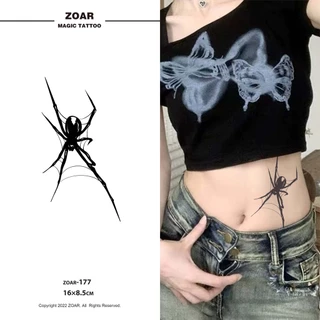 ZOAR-177 แทททูกันน้ำ สติ๊กเกอร์รอยสักสมุนไพร แมงมุม กันน้ำ กันรอย ยาวนาน กึ่งถาวร แสดงสี เหมือนจริง
