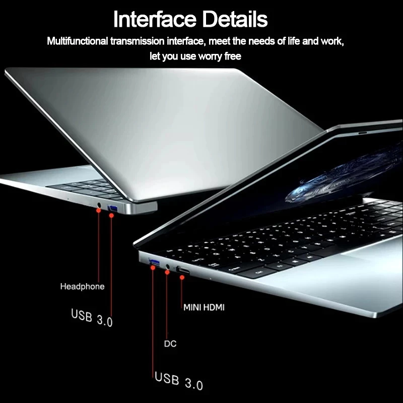 Pre ติดตั้ง MS Officemate15.6" Intel Core i7- 8500Y คอมพิวเตอร์แล็ปท็อป PC Windows 11 Pro 16GB RAM 2TB SSD แล็ปท็อปเกมลายนิ้วมือปลดล็อคโน้ตบุ๊ค PC thumbnail 10