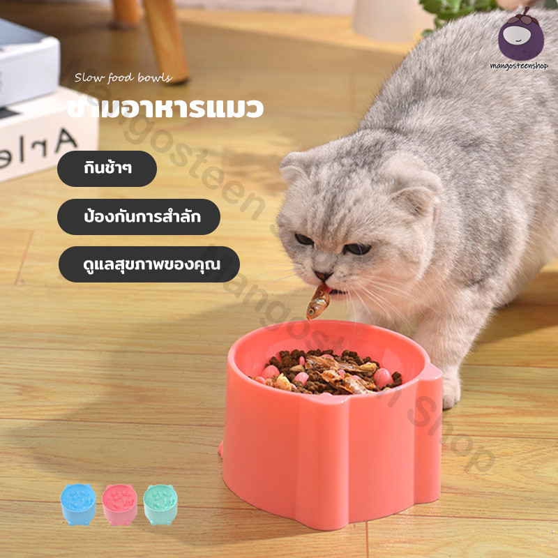 ชามกันสำลัก ชามอาหารสัตว์เลี้ยง ป้องกันการสําลัก ลายการ์ตูน จุของได้เยอะ สําหรับสั สุนัข แมว