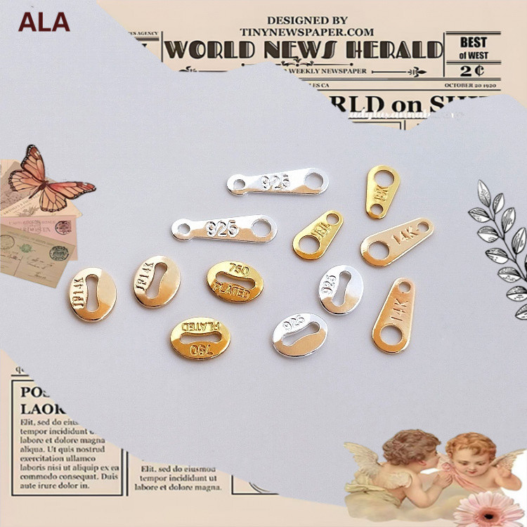 【💖เครื่องประดับ DIY💖】ป้ายแท็กตัวอักษร ชุบทองแท้ 14K 18K 8 ตัวอักษร อุปกรณ์เสริม สําหรับเชื่อมต่อเครื่องประดับ DIY【โซ่/สร้อยคอ/สร้อยข้อมือ/buckle/necklace/bracelet/charms】