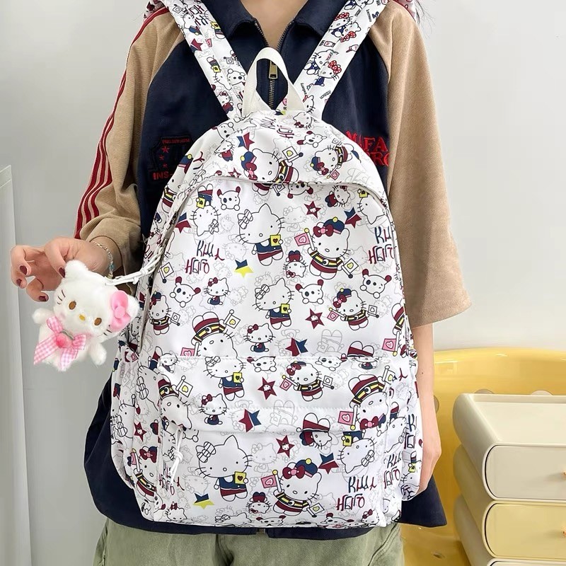 กระเป๋านักเรียนประถมhello kitty การ์ตูนน่ารักกระเป๋าสะพายหลัง นักเรียน