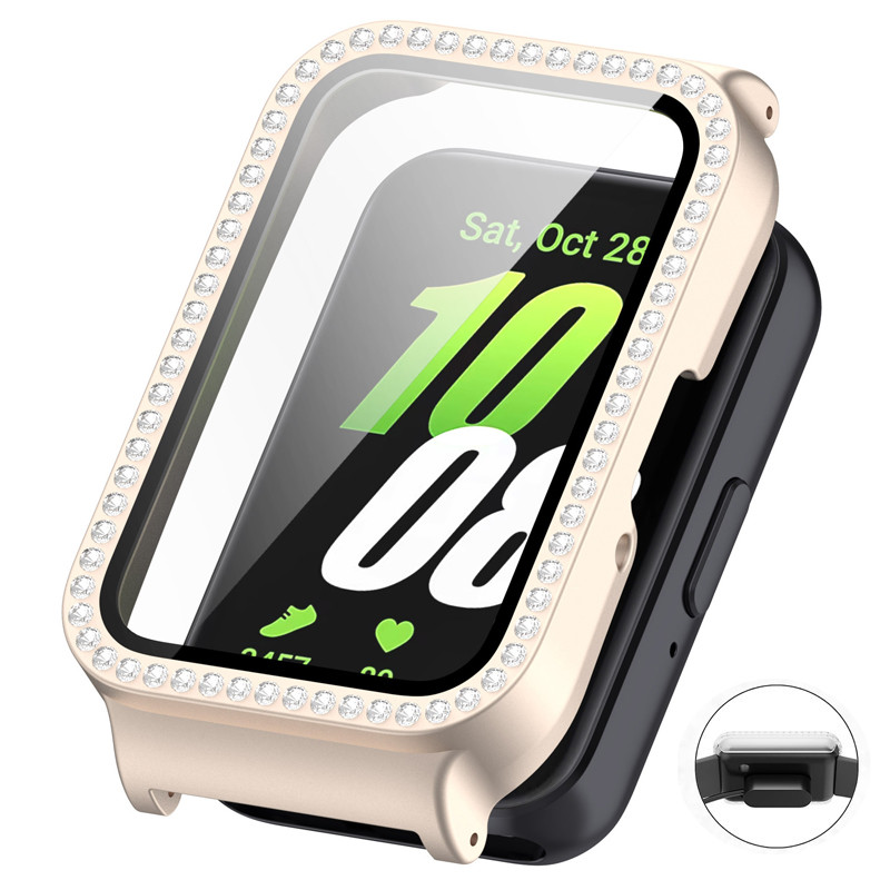 ชุดเพชรป้องกันกรณีสําหรับ Samsung Galaxy Fit 3 Hollow Cover Protector PC Shell สําหรับ Galaxy Fit3 อุปกรณ์เสริมแฟชั่น