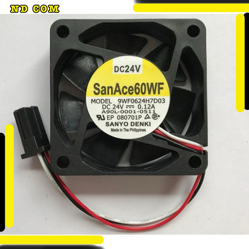 สุดคุ้ม! พัดลม 40*40หนา 20 A90L-0001-0511/0423#105S 9WF0624H7D03/D04/D05 ไฟ24V  แจ็ค ดำ ขาว 0.12a