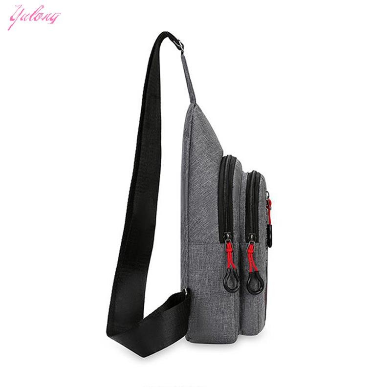[Yulong] With Night Light MensChest Bag Casual Fashion Shoulder Crossbody Bag Outdoor Small Backpack TH