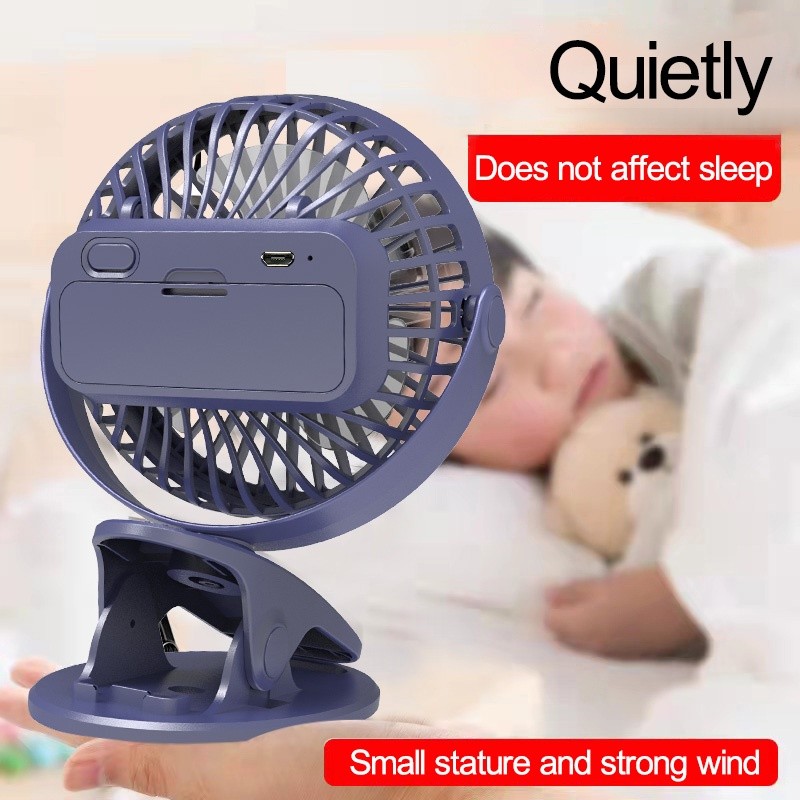 เสียงเงียบ Small Fan พัดลมพกพา พัดลมตั้งโต๊ะทำงาน แบบหนีบได้ รุ่น W-06 Rechargeable mini fan（เวอร์ชั
