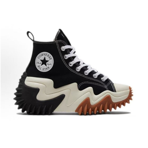 ( พร้อมส่งในไทย)Converse Run Star Motion Chuck Taylor SEASONAL เวลาว่าง สูงด้านบน รองเท้าผ้าใบ ยูนิเซ็กส์ กันลื่น สีดำ