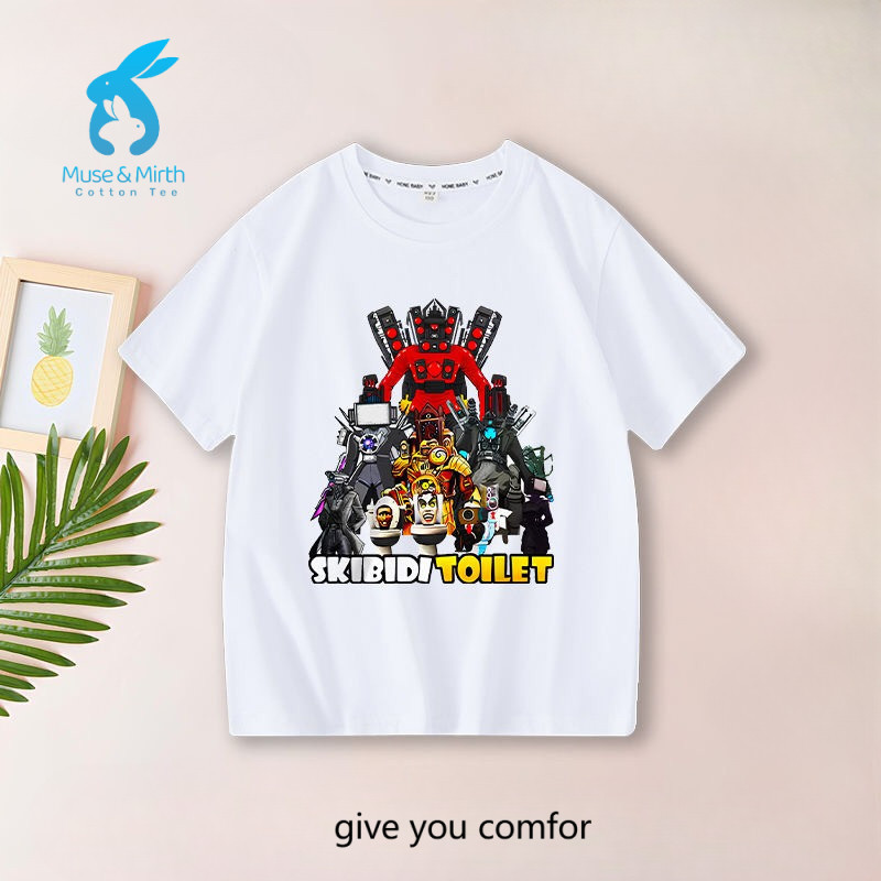 🌈 COD เสื้อยืดวินเทจ  Skibidi Toilet Titan Speakerman TV Man cotton 100 ไม่ต้องรีด คอลูกเรือ สกรีนด้วยลายแฟชั่น