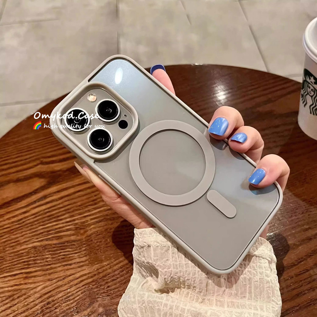 🌈Ready Stock🏆Compatible For iPhone 15 14 13 11 12 Pro Max 8 7 Plus XR XS Max Colorful Advanced Transparent Magnetic Suction Minimalist Phone Case New High-End Protective Case - รูปที่ 3