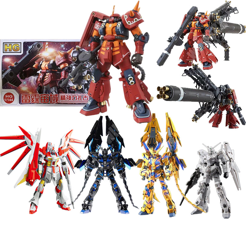 Psycho Zaku โมเดลฟิกเกอร์กันดั้ม HG 1/144 Hi-Ф Vrabe Unicorn Schwarzette TR-6 Woundwort ขยับได้ ของเล่นสําหรับเด็ก