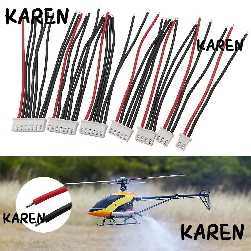 Karen ตัวเชื่อมต่อสายไฟ 1S 2S 3S 4S 5S 6S 7S ปลั๊กชาร์จแบตเตอรี่ลิโป้ 22AWG 10 ซม.