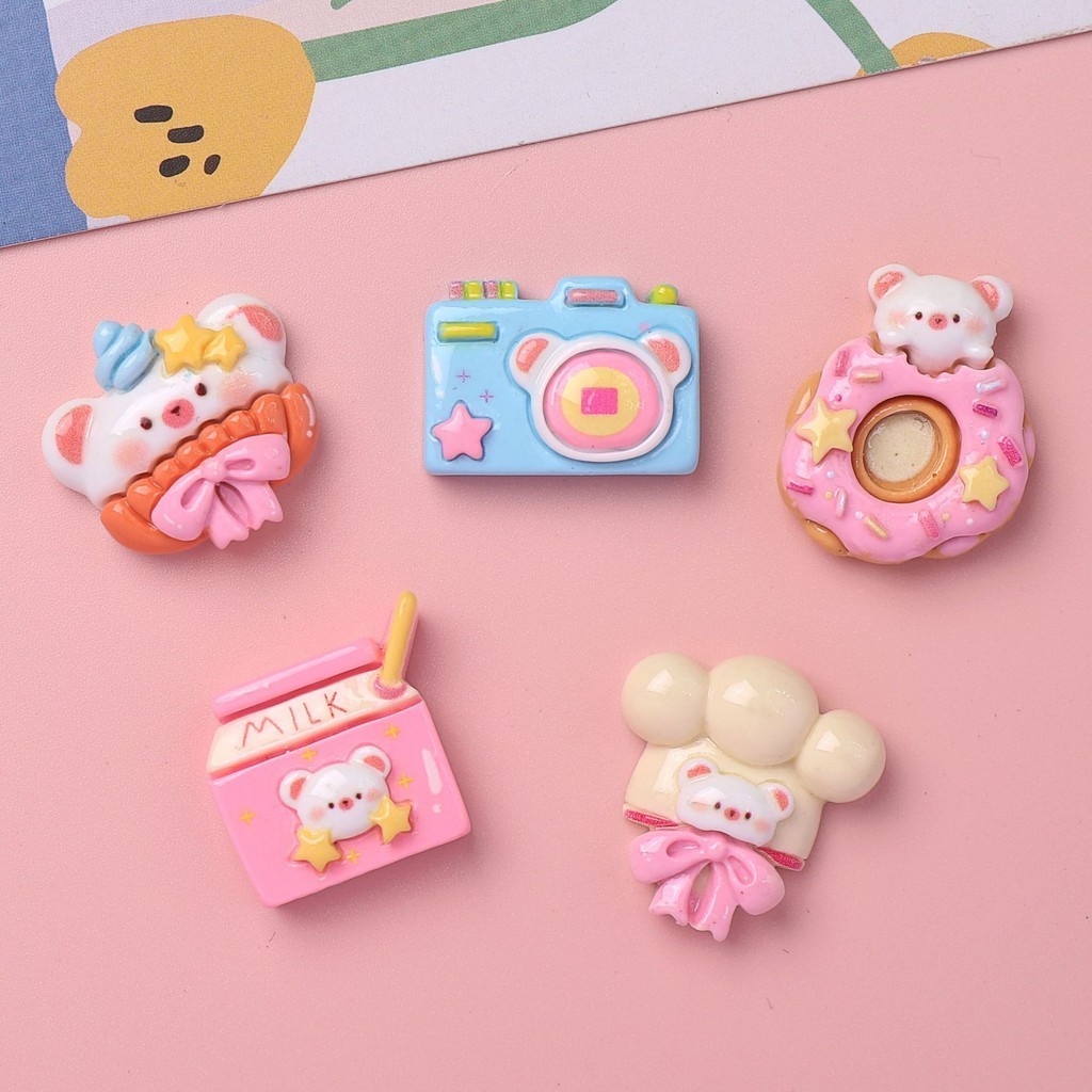 [4 @] เครื่องประดับเรซิ่น รูปการ์ตูนหมี แฮนด์เมด diy สําหรับทําเครื่องประดับ รองเท้า กิ๊บติดผม เคสโทรศัพท์