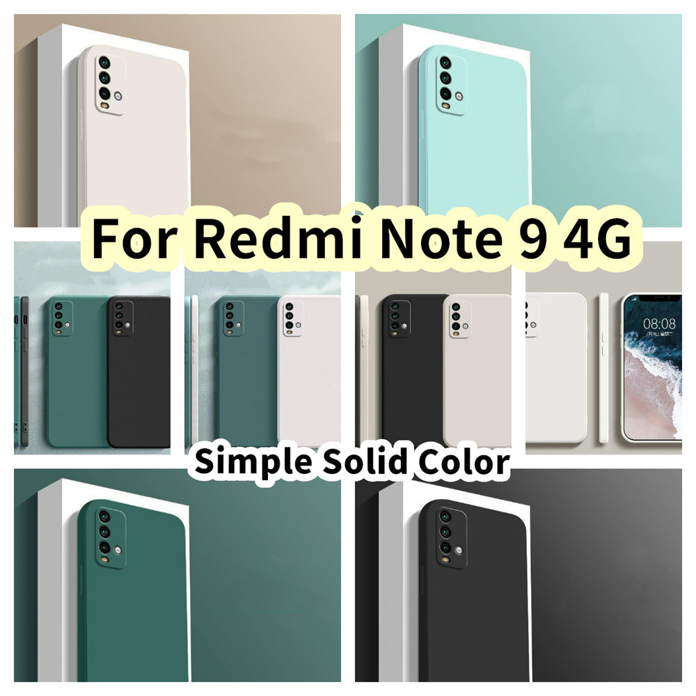 【Case Home】เคสซิลิโคน ขอบตรง สําหรับ Redmi Note 9 4G