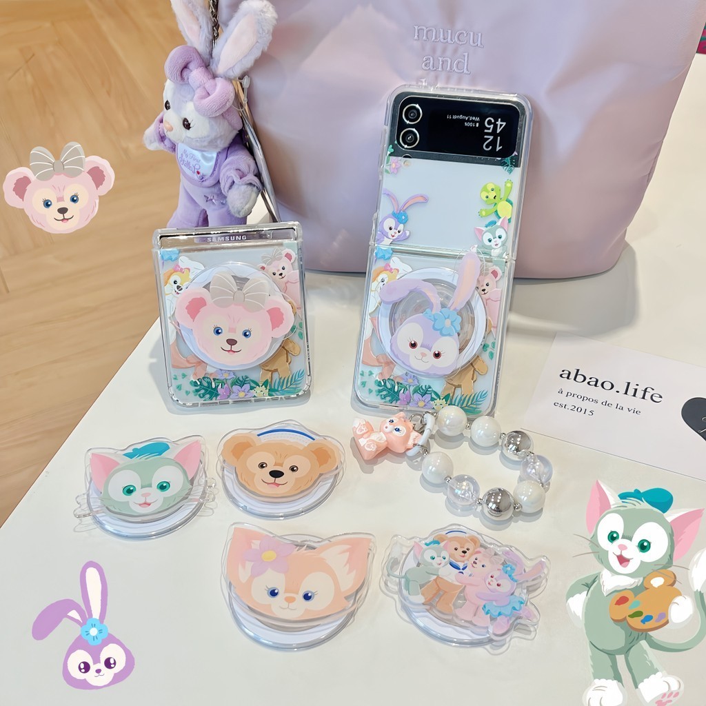 Flip7 Flip6 For Samsung Galaxy Z Flip5 อะคริลิคแม่เหล็กดูดซับกรณีน่ารักการ์ตูน Stella linabella พร้อมขายึดโซ่ Z Flip4 Flip3Case ฮาร์ดกันกระแทกโทรศัพท์ความคิดสร้างสรรค์กรณีปก