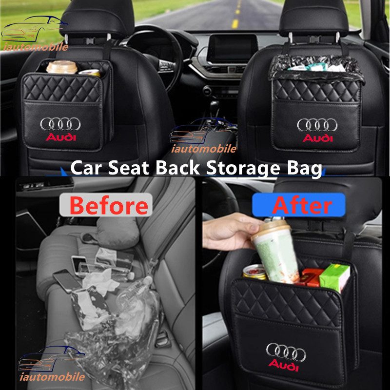 รถที่นั่งกลับOrganizerหนังรถกล่องเก็บอุปกรณ์ตกแต่งภายในรถยนต์สําหรับAudi A4 TT A5 Q5 Q7 A3 A6 R8 RS6