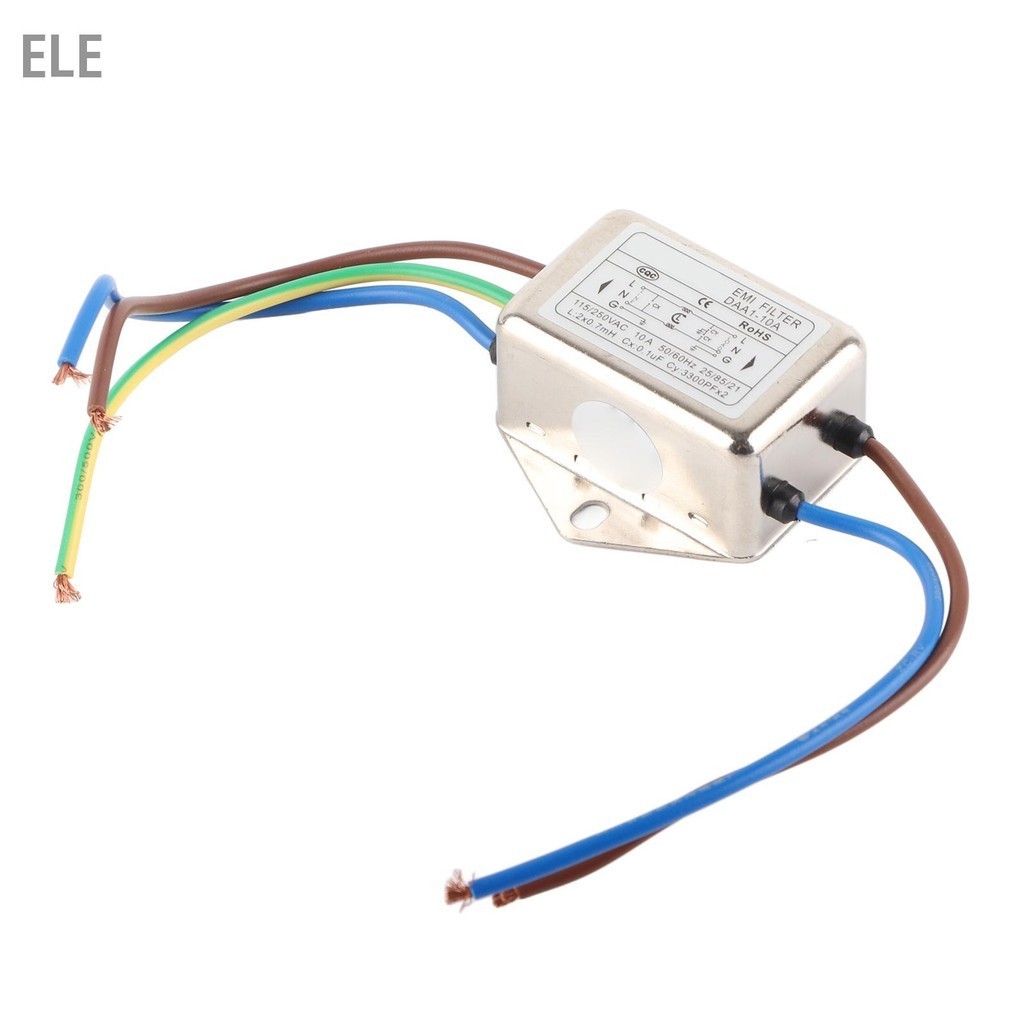 ELE Power Line EMI Filter Universal Single Phase สายไฟกรองสัญญาณรบกวนสำหรับระบบอัตโนมัติทางอุตสาหกรรม AC115 250V