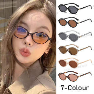 แว่นตากันแดด Y2K ทรงวงรี ขนาดเล็ก ลายเสือดาว แฟชั่นเรโทร สไต…