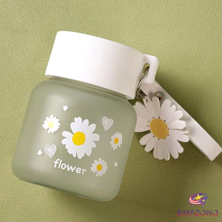 Amaz แก้วน้ําแฟชั่น ลายดอกเดซี่น่ารัก 300ml ขนาดเล็ก แบบพกพา ทนต่ออุณหภูมิสูง Portable cup