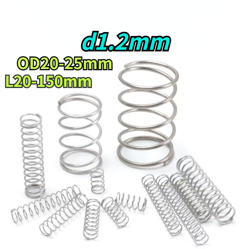 [HNK] 304 สแตนเลส/สปริงขนาดเล็กการบีบอัดสปริงแรงดันกลับอ่อน Y-Type Shock Absorption Spring d1.2mm OD20 ~ 25mm L10-150mm