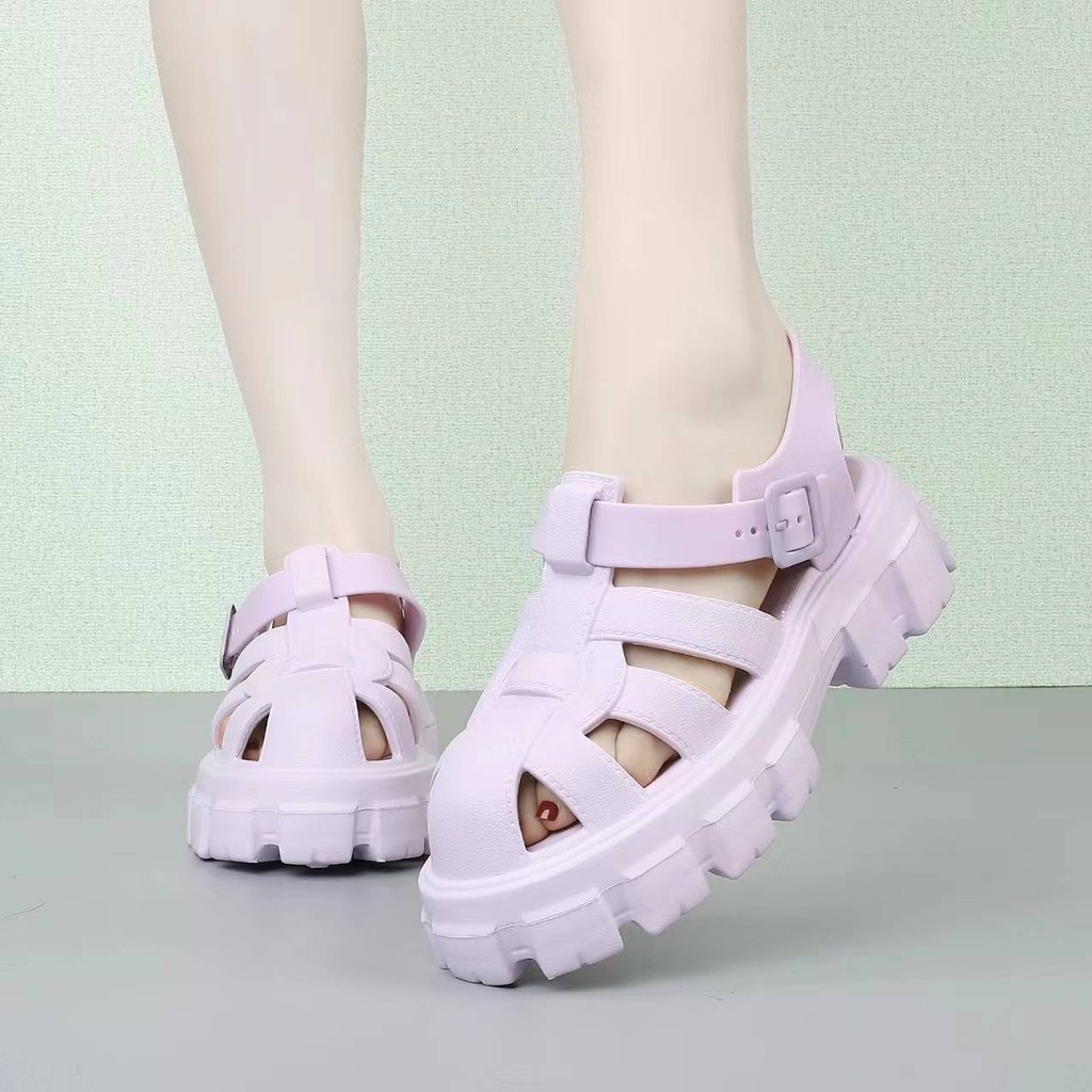 Nice 2 feet u ใหม่ล่าสุด 2458 รองเท้ารัดส้นสไตล์น้องแซง เสริมส้น 5 ซม รองเท้าสไตล์เกาหลี รองเ้ทารัดส้นผู้หญิง