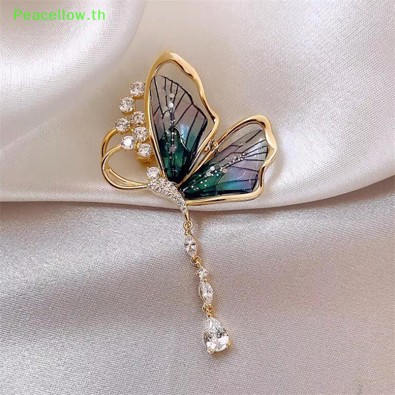 Peacellow ที่ละเอียดอ่อนผีเสื้อ Honeybee เข็มกลัด Pins สําหรับผู้หญิงสาว Retro โปร่งใสแมลง Pins Badge เครื่องประดับอินเทรนด์อุปกรณ์เสริมของขวัญ TH