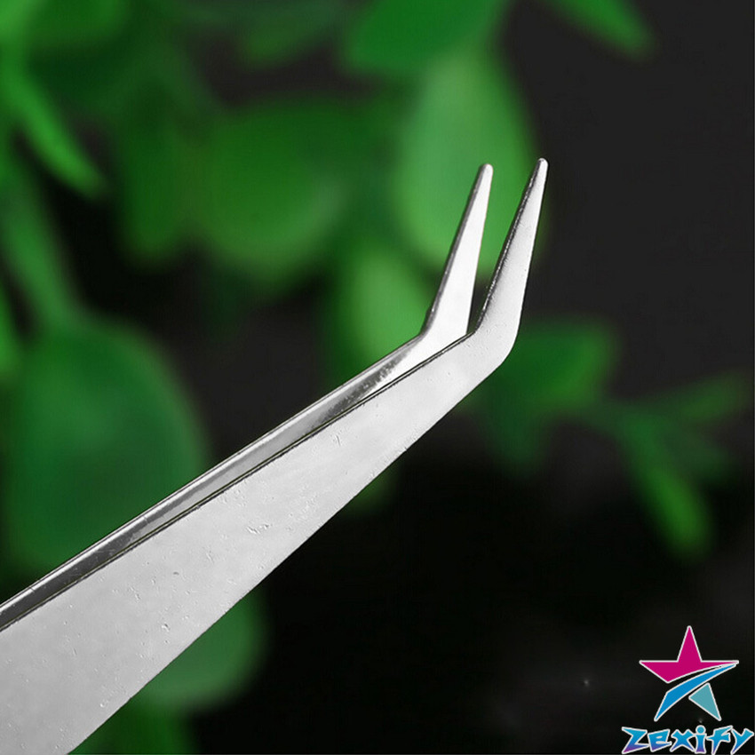 ZXF คีบหนีบสแตนเลส คีมหนีบอเนกประสงค์ มี 2 แบบ ปากคีบงอ ปากคีบแหลม  Stainless steel tweezers