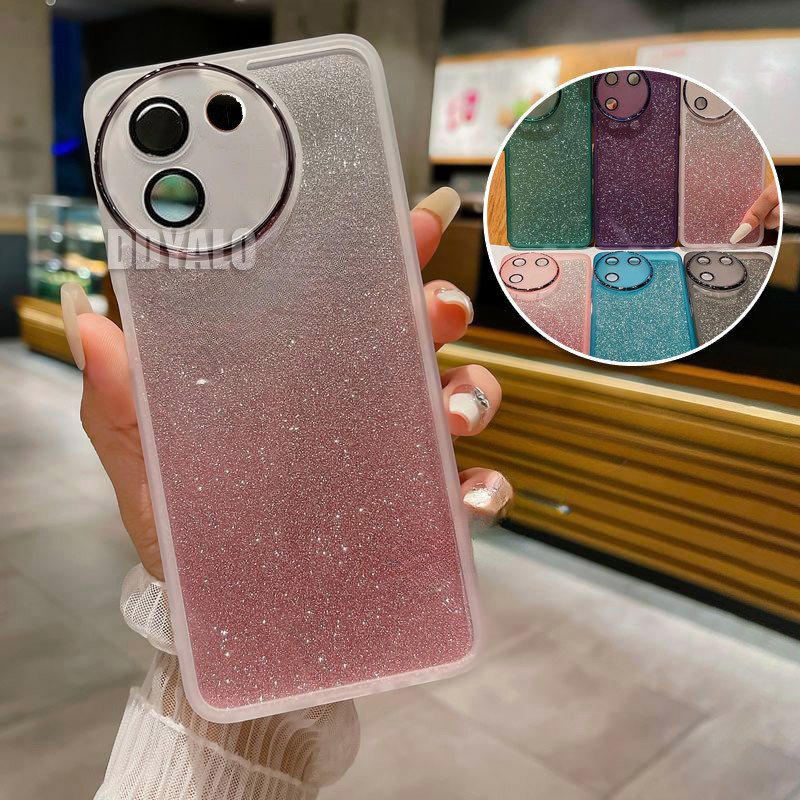 Bling Glitter สําหรับ VIVO V30E 5G 4G 2024 กรณี Soft TPU พร ้ อมเลนส ์ Protector สําหรับ VIVOV30E กันกระแทกโปร ่ งใสกลับครอบคลุม