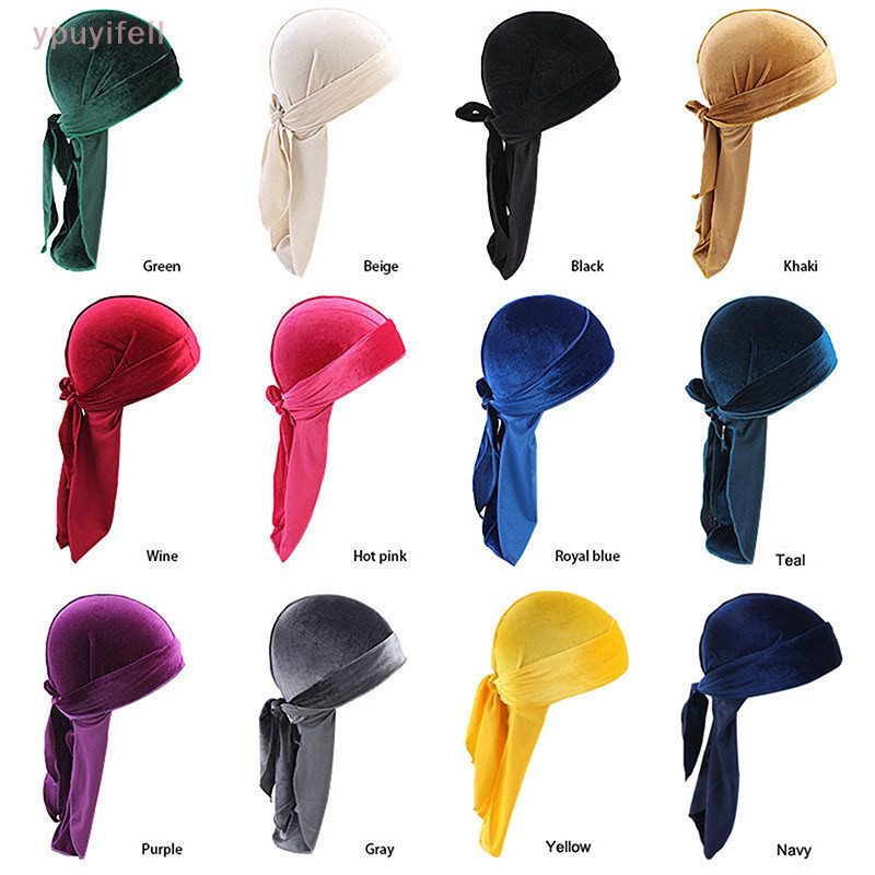 🌡️🌡️[YPU ] Unisex Men Women Durag Headwear Headwear Silk Pirate Cap Wrap Hats มีสินค ้ าในสต ็ อก