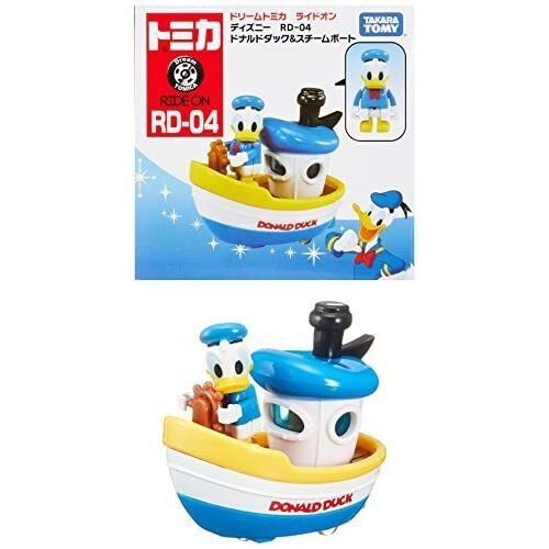 Takara Tomy Dream Tomica Ride On Disney Rd-04 Donald Duck &amp; Steam Boat Toy