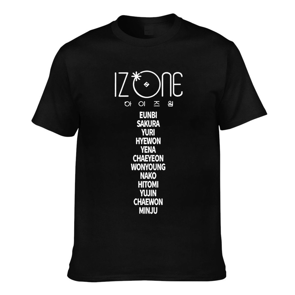 เสื้อแขนสั้นการ์ตูน Izone K-pop ทีมเกาหลี