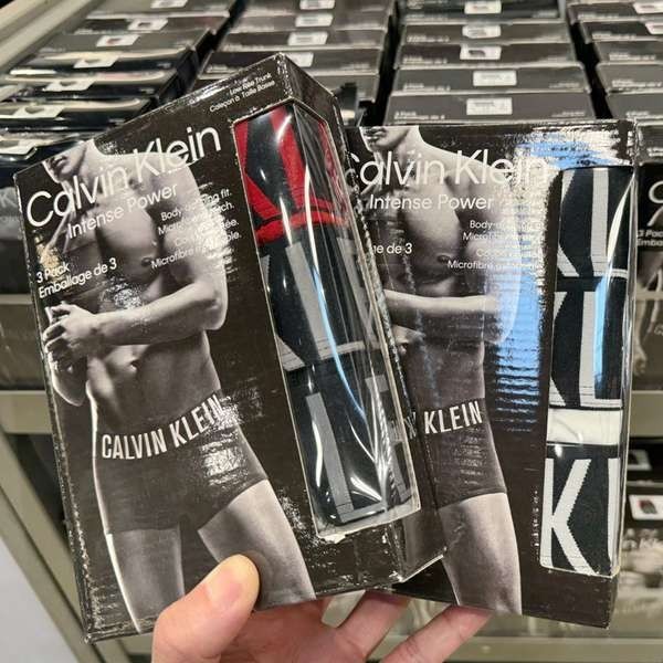 กางเกงใน กางเกงใน ck CK Calvin Klein Men's Elasticated Wide Belt กางเกงบ็อกเซอร์แนวราบ 3 คู่ NB2593
