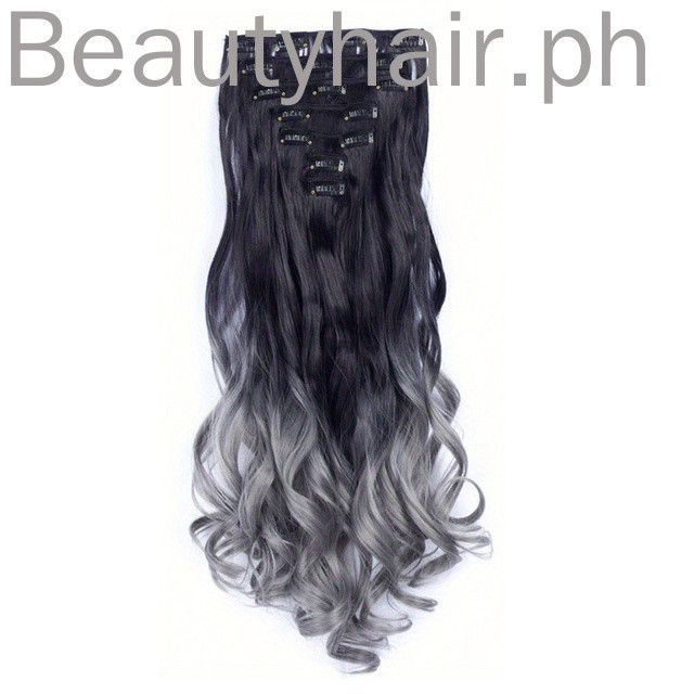 คลิปในส ่ วนต ่ อผม Ombre สีสังเคราะห ์ 7 ชิ ้ นชุดหยักหยิก Hairpieces สีดําสีม ่ วงสําหรับผู ้ หญิงหญิง ราคา ถูกที่สุด ดีลบีเคเค แกลเลอรีภาพที่ 9