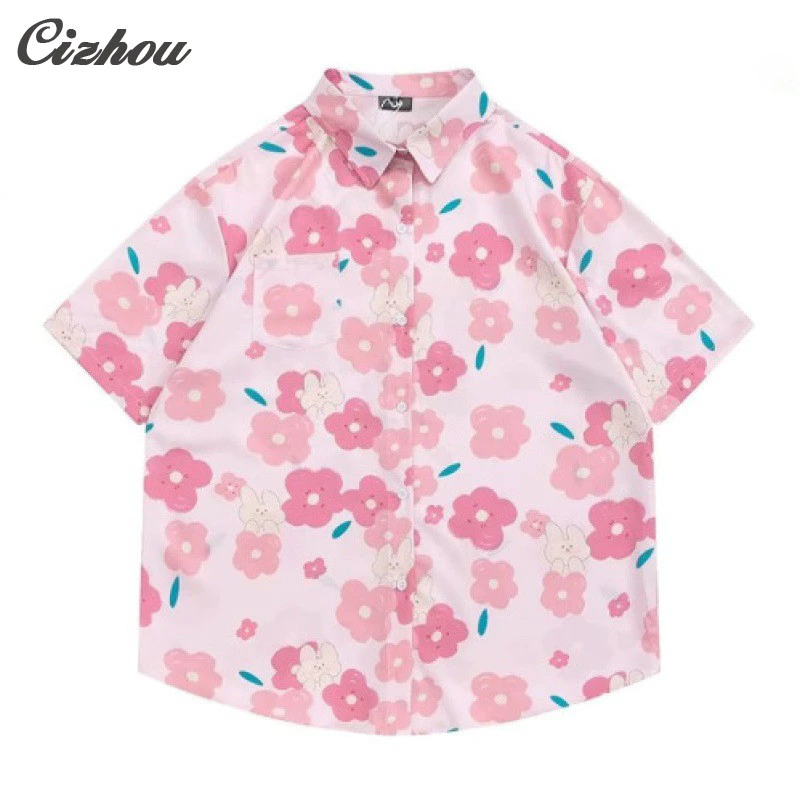 เสื้อเชิ้ตผู้ชายลายดอกไม้ สไตล์ฮาวาย วินเทจ แขนสั้น thumbnail 4