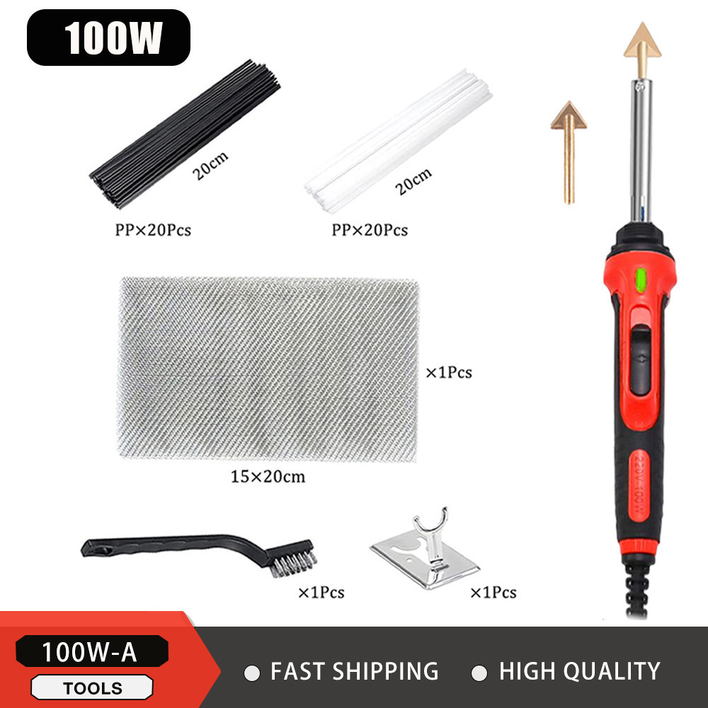 100วัตต์รถกันชนซ่อมประเภทหัวแร้งไฟฟ้าบ้านหนังรีดผ้าอุปกรณ์ชิ้นส่วนพลาสติกซ่อมและเรียบชุดเครื่องมือ - รูปที่ 6