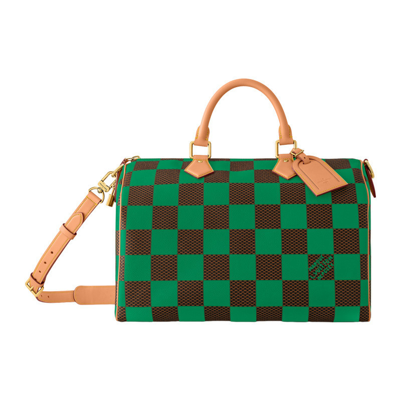 LV/Louis Vuitton Men's Bag Checkerboard Canvas Speedy40 Pillow Handheld Shoulder N40579
