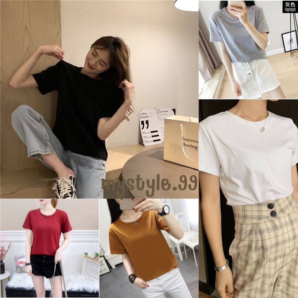 mystyle.99- เสื้อยืดสีพื้น OVERSIZE ผ้านิ่ม ใส่สบาย มี11สีพร้อมส่ง #081