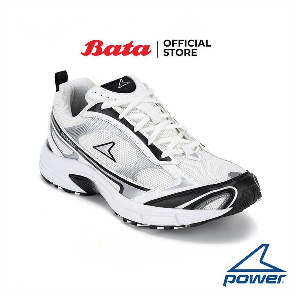 Bata บาจา Power รองเท้าผ้าใบแบบผูกเชือก ออกกำลังกาย สำหรับผู้ชาย รุ่น ZETA RELIC สีขาว รหัส 8281847