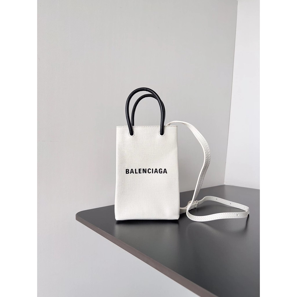 Balenciag/balenciag White SHOPPING Mini Mobile Phone Bag Handbag Shoulder Bag Crossbody Bag
