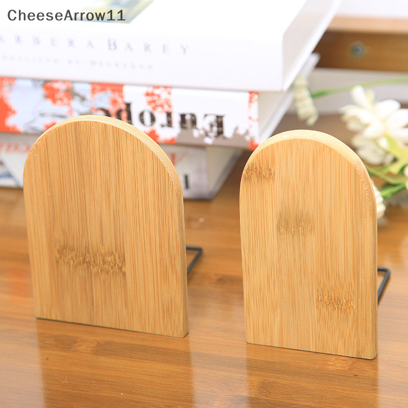 Che Nature Bamboo Desktop Organizer Bookends Book Ends Stand Holder Shelf Bookrack TH