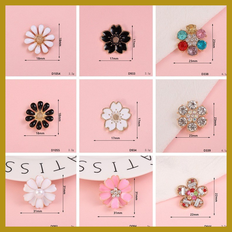 Diy เคสโทรศัพท์เครื่องประดับเพชรเรียงรายห้ากลีบดอกไม้โลหะผสมเกล็ดหิมะเข็มกลัดอุปกรณ์ผมวัสดุHand-Madeครีมกาว