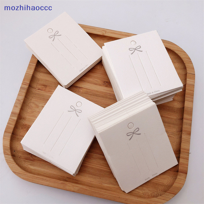 [mozh ] 50pcs White Hairpin Card Trinket Bow Display Cards กระดาษบรรจุกระดาษแข ็ ง [TH ]