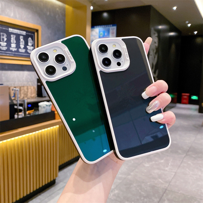 Bicolor คริสตัล PC เคสโทรศัพท์สําหรับ iPhone15promax 14promax 13promax 12promax 14pro 15pro 13pro 15plus 14plus 11 11promax กันกระแทกและกันลื่นฝาหลังปลอก